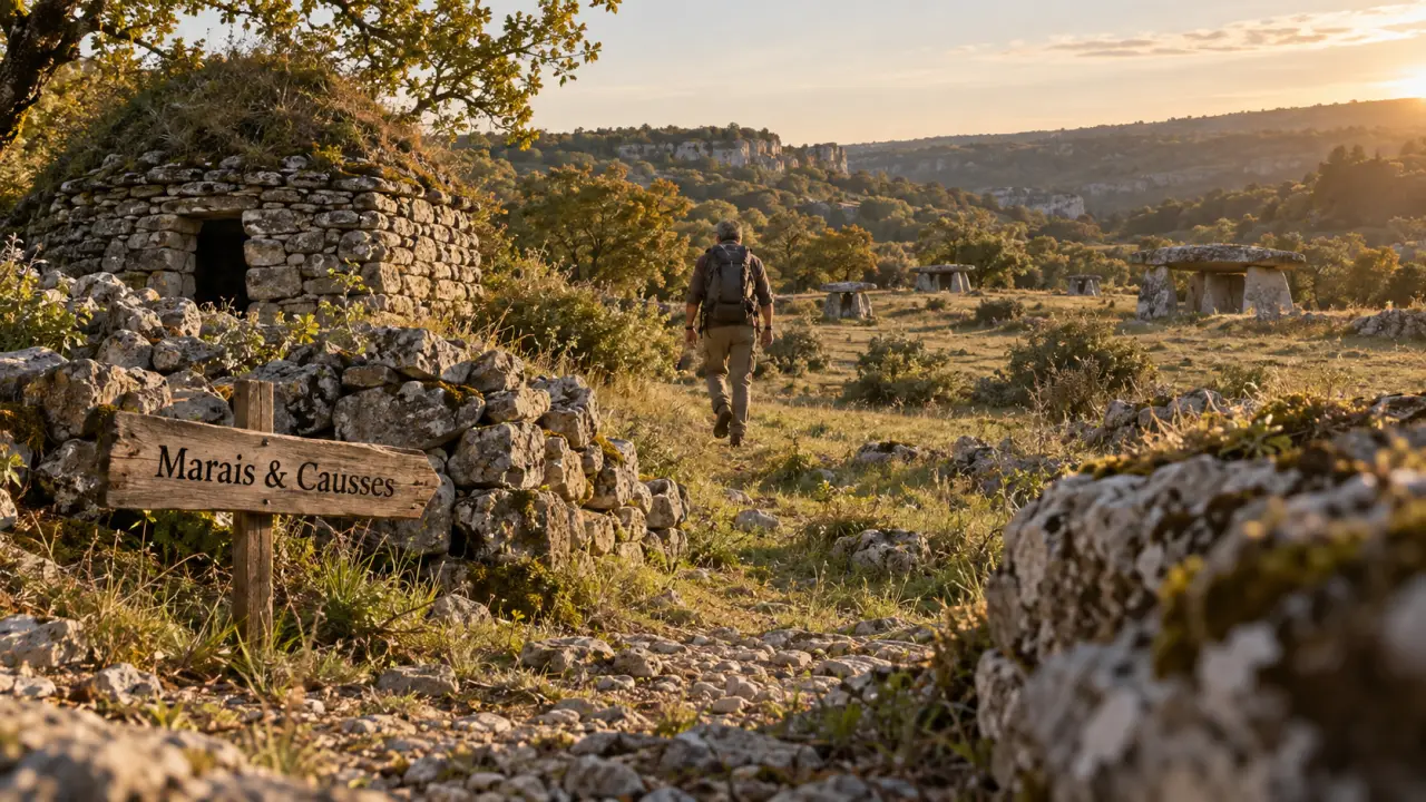 Balades lot : sentier causses avec dolmens