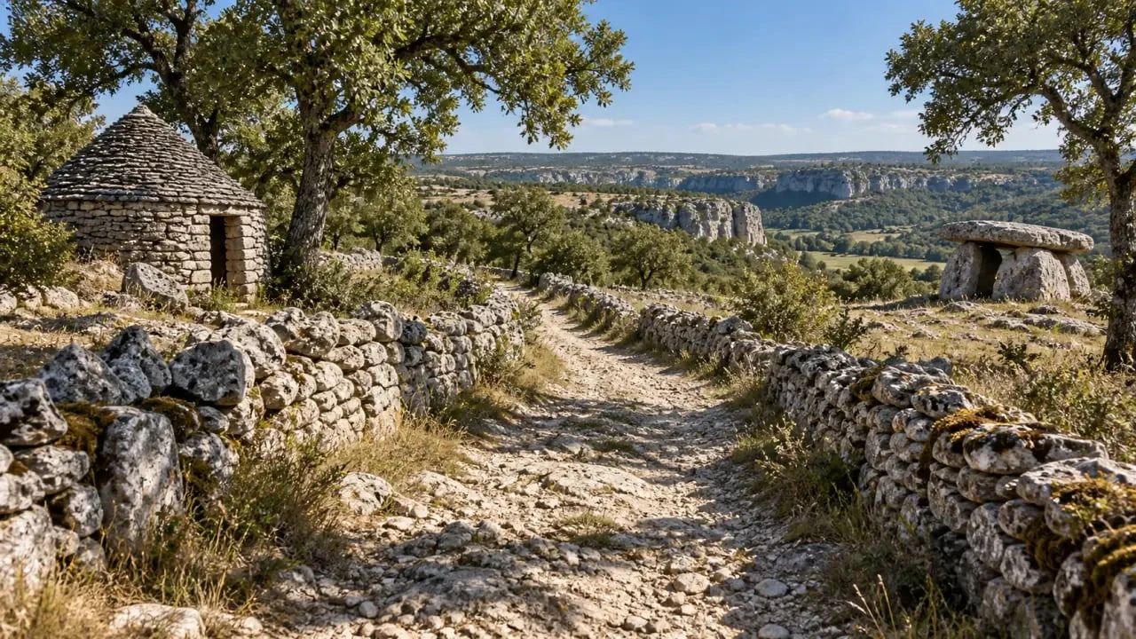Balades Lot sur les causses du Quercy entre murets, gariotte et dolmen
