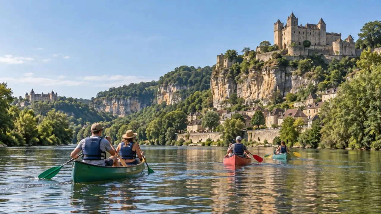 Activités Dordogne Sarlat : canoë sur la Dordogne près de Beynac