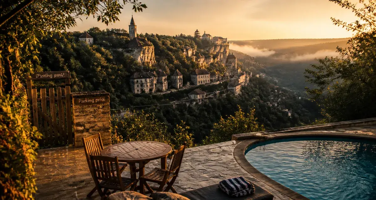Hotel Rocamadour Lot, vue depuis le plateau de l’Hospitalet