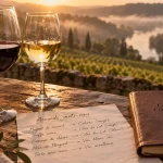 Meilleurs vins du lot : verres de dégustation rouge et blanc