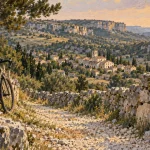 Montfaucon (Lot) tourisme : chemin caillouteux près des murets de pierre sèche