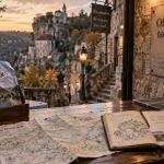 Office tourisme lot Rocamadour : comptoir et accès sans voiture