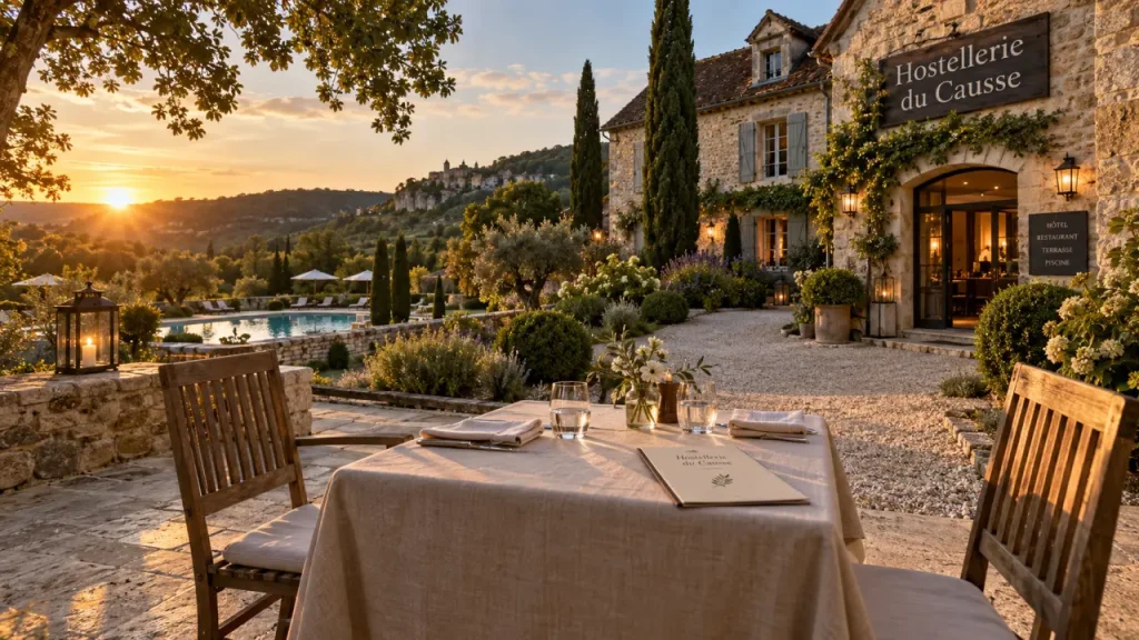 Hostellerie du Causse à Gramat : un hôtel 3 étoiles avec restaurant, piscine et accès aux grands sites du Lot