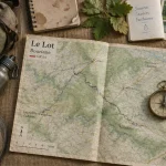 Le Vigan lot tourisme : carte et boussole pour rando au Lot