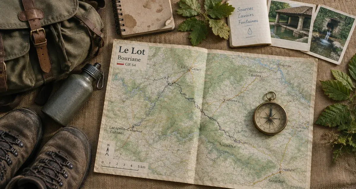 Le Vigan lot tourisme : carte et boussole pour rando au Lot