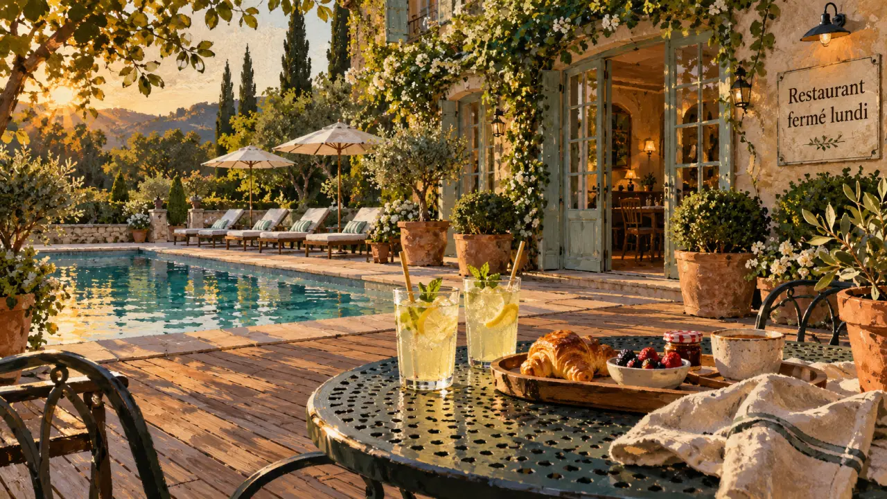 relais des gourmands gramat : terrasse, piscine et petit-déjeuner