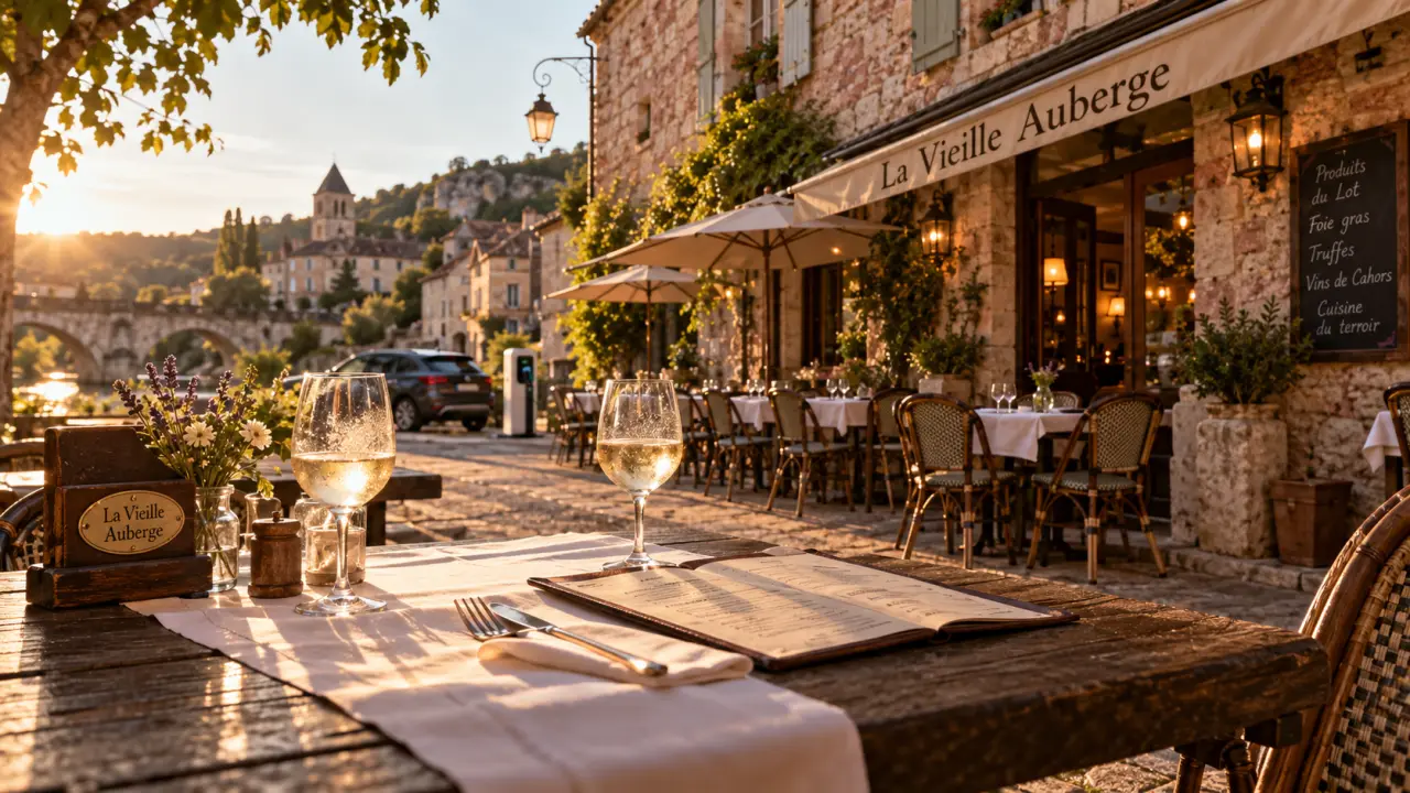 Restaurants a souillac lot : terrasse La Vieille Auberge