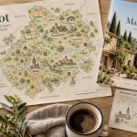 Village vacances Lot : Mas de Saboth, carte du Lot, chalets et piscines